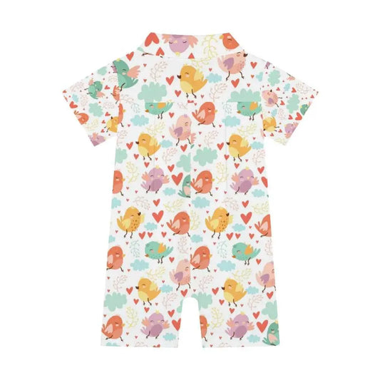 Infant Baby Short Sleeves Button Romper