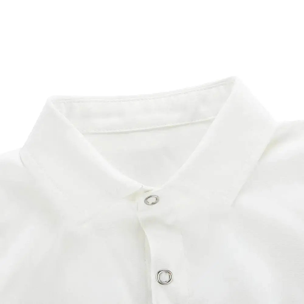 Infant Baby Short Sleeves Button Romper - IVORYNN