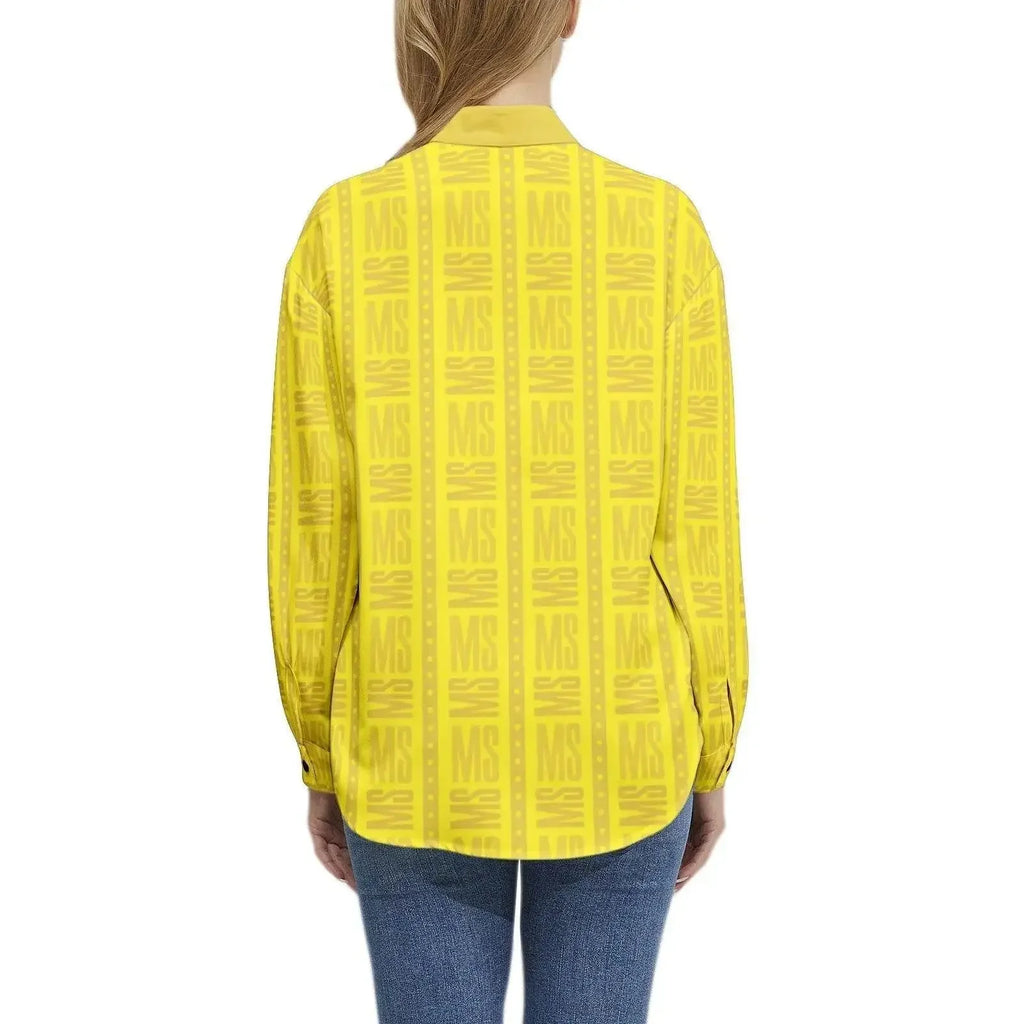 Long Sleeve Button Up Casual Shirt - Yellow - IVORYNN