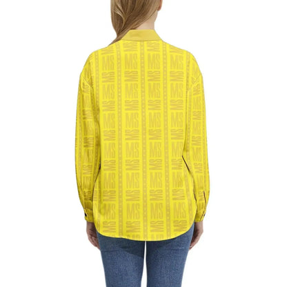 Long Sleeve Button Up Casual Shirt - Yellow - IVORYNN