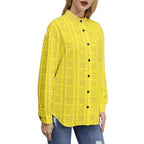 Long Sleeve Button Up Casual Shirt - Yellow - IVORYNN