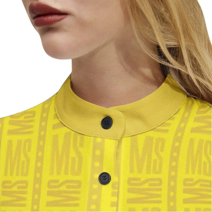 Long Sleeve Button Up Casual Shirt - Yellow - IVORYNN