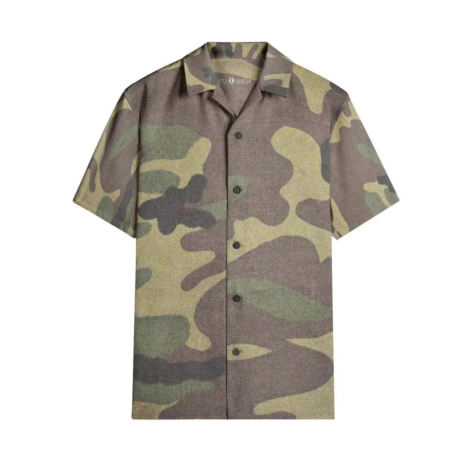 Luxury Short Sleeve Army Shirts - IVORYNN