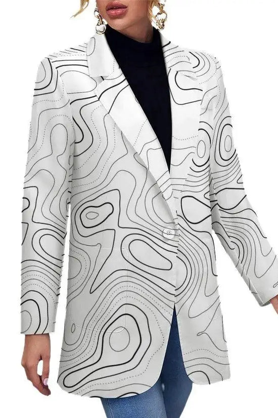 Luxury line Women's Stylish White Blazer - IVORYNN