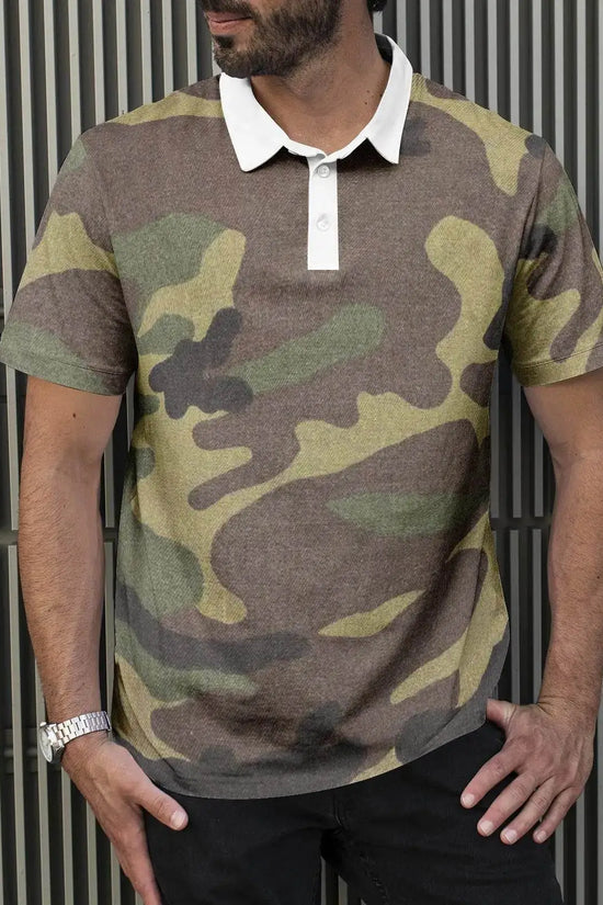 Men's Army Polo Shirts - IVORYNN