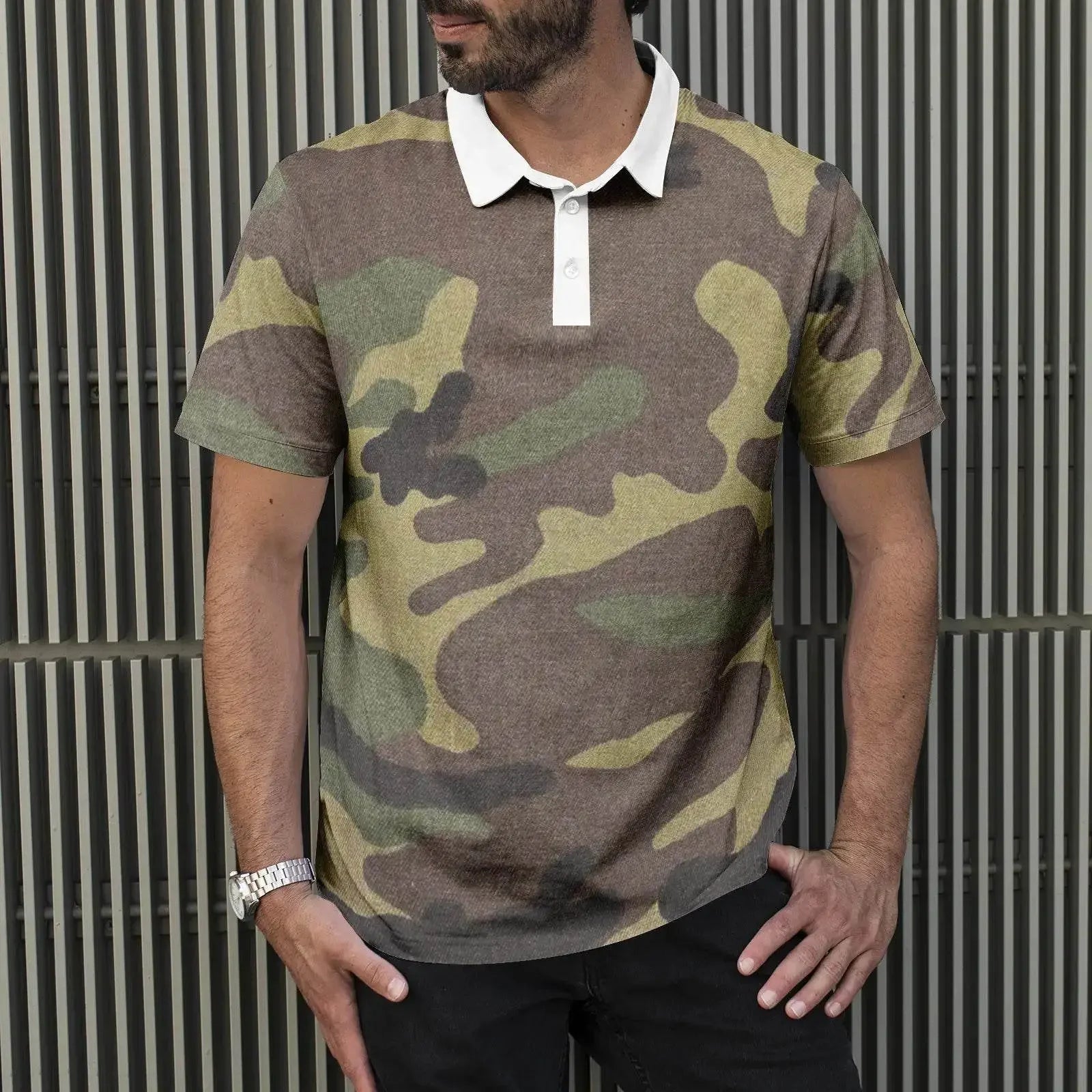Men's Army Polo Shirts - IVORYNN