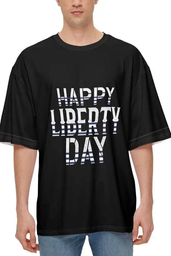 Men’s Oversized Short-Sleeve T-Shirt - Black - IVORYNN