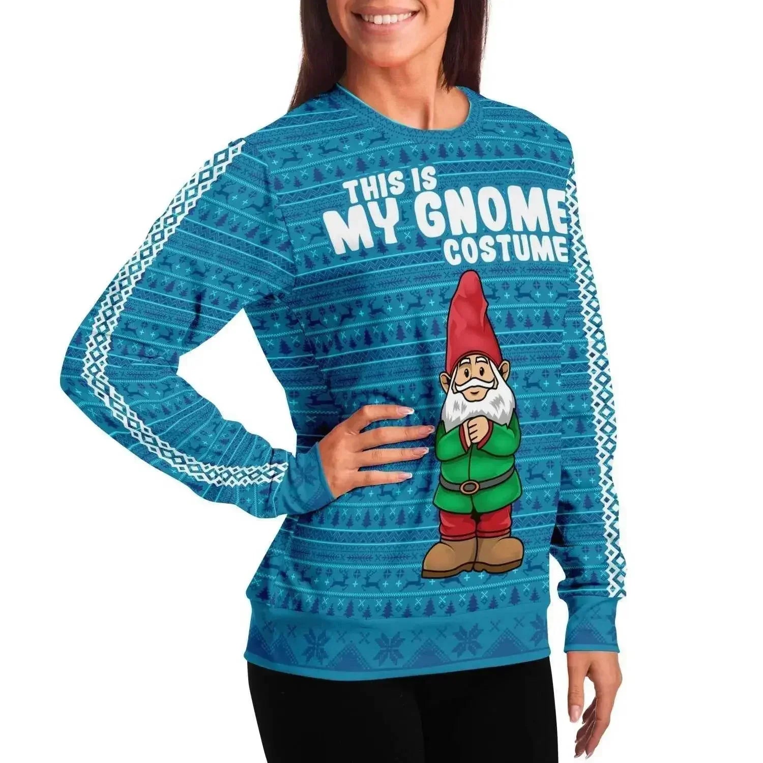 My Gnome Santa Christmas Women Sweater - Turquoise - IVORYNN