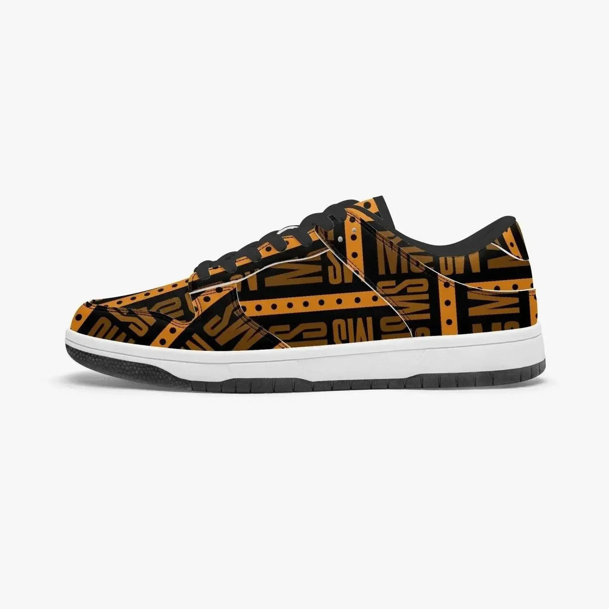 Orange Me Dunk Stylish Leather Sneakers - Men - IVORYNN
