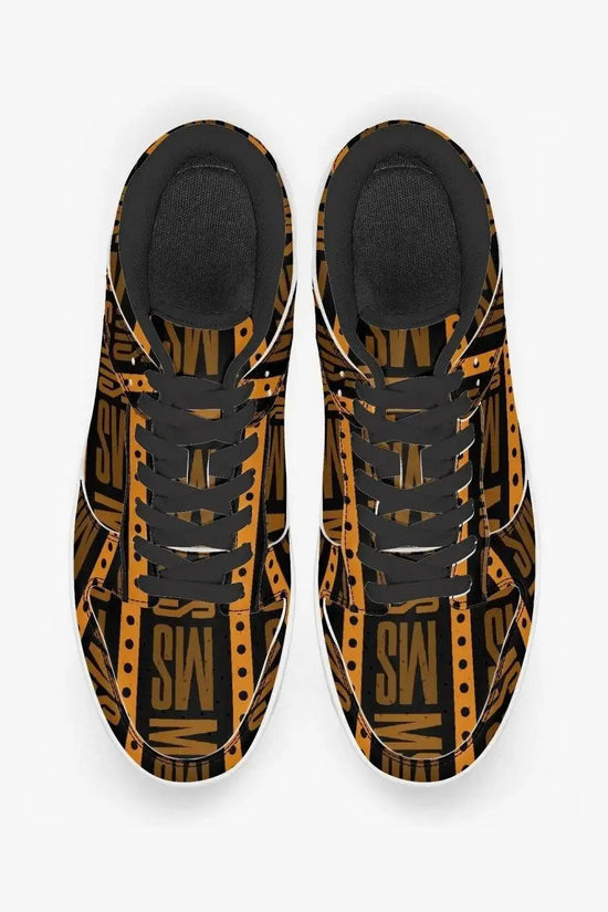 Orange Me Dunk Stylish Leather Sneakers - Men - IVORYNN