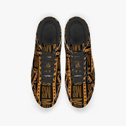 Orange Me Dunk Stylish Leather Sneakers - Men - IVORYNN