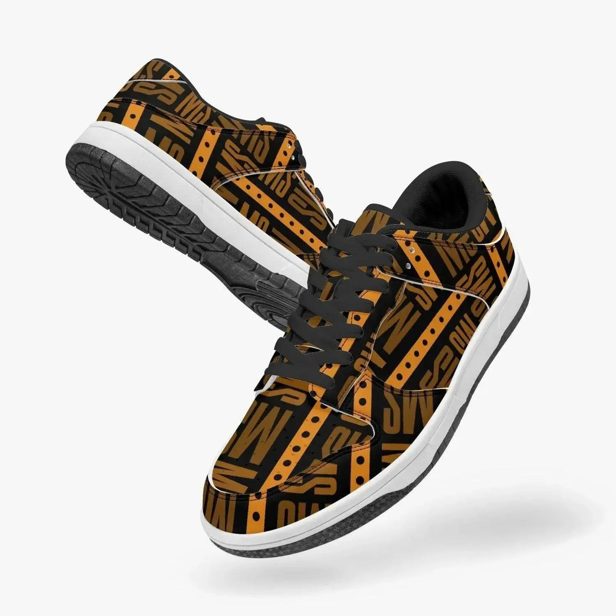 Orange Me Dunk Stylish Leather Sneakers - Men - IVORYNN