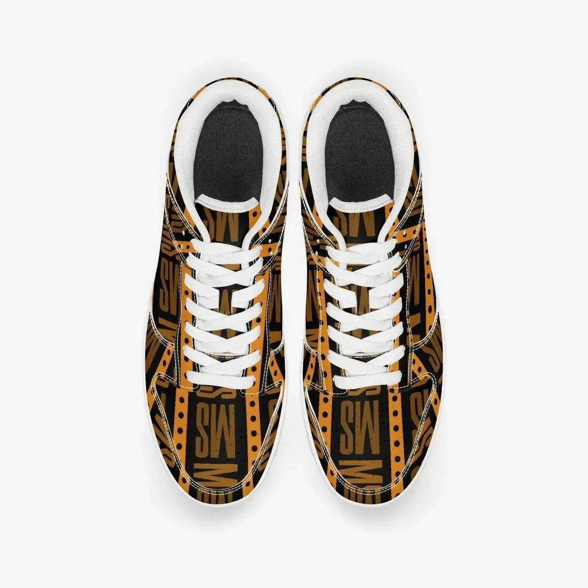 Orange Me Dunk Stylish Leather Sneakers - Men - IVORYNN