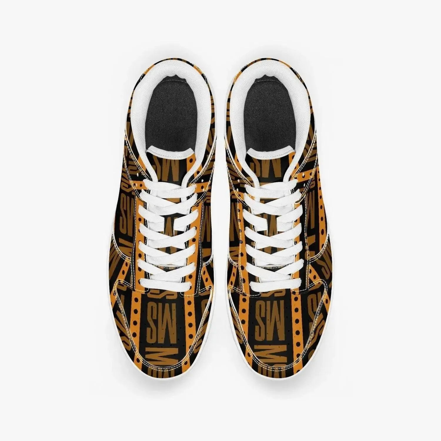 Orange Me Dunk Stylish Leather Sneakers - Men - IVORYNN