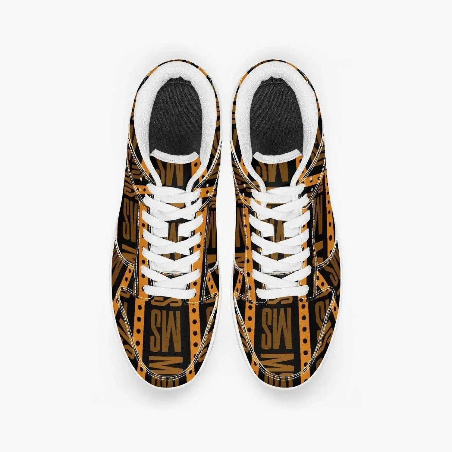 Orange Me Dunk Stylish Leather Sneakers - Men - IVORYNN