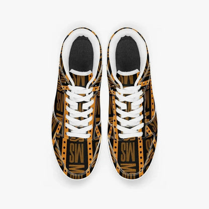 Orange Me Dunk Stylish Leather Sneakers - Men - IVORYNN