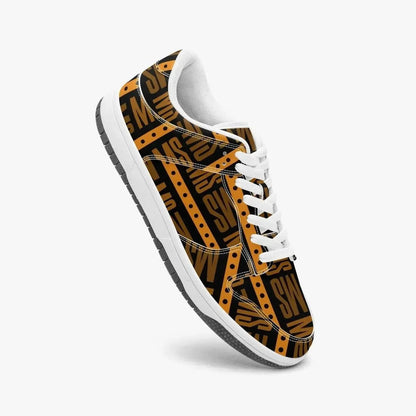 Orange Me Dunk Stylish Leather Sneakers - Men - IVORYNN