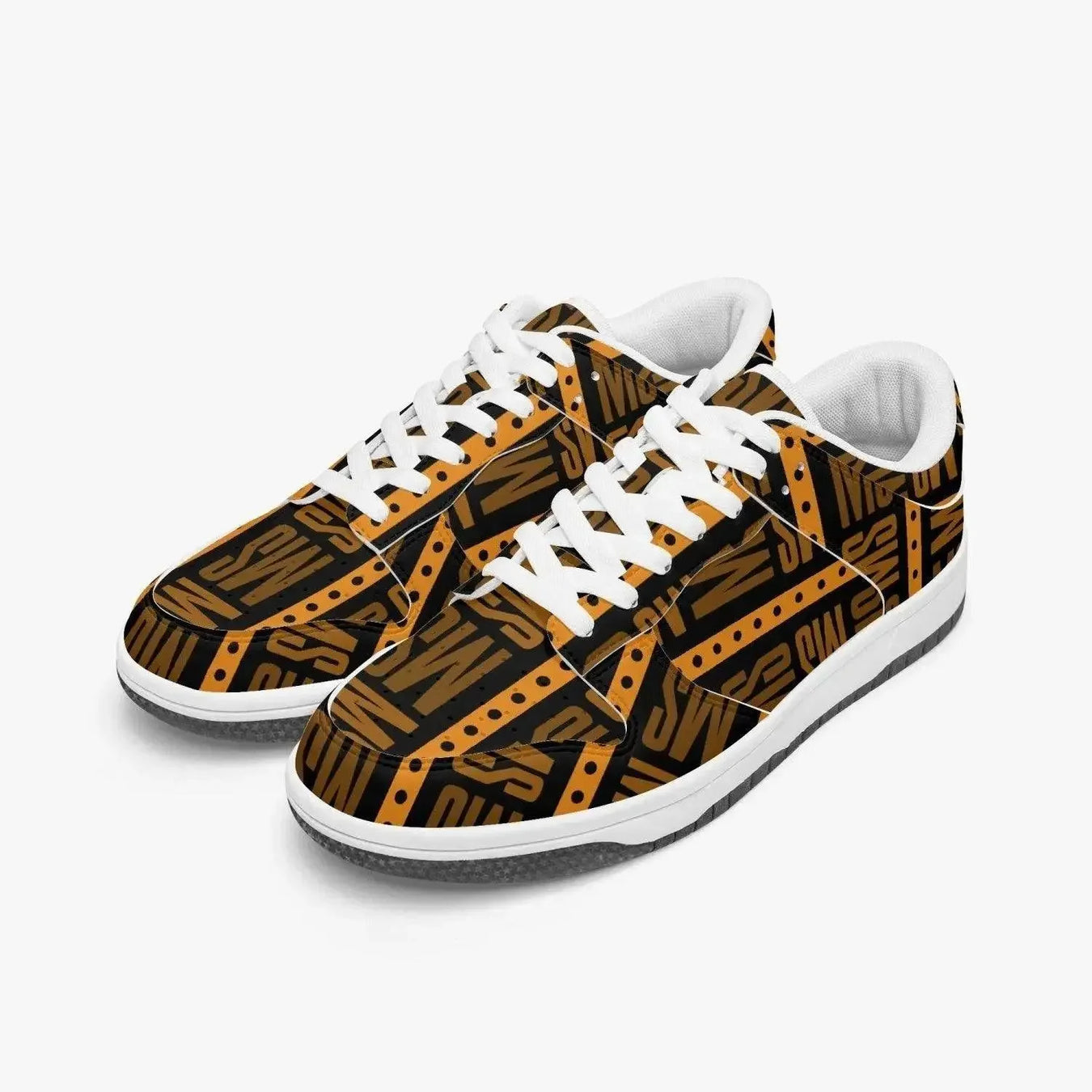 Orange Me Dunk Stylish Leather Sneakers - Men - IVORYNN