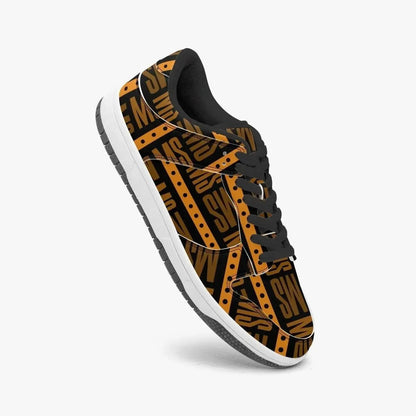 Orange Me Dunk Stylish Leather Sneakers - Men - IVORYNN