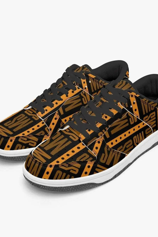 Orange Me Dunk Stylish Leather Sneakers - Women - IVORYNN