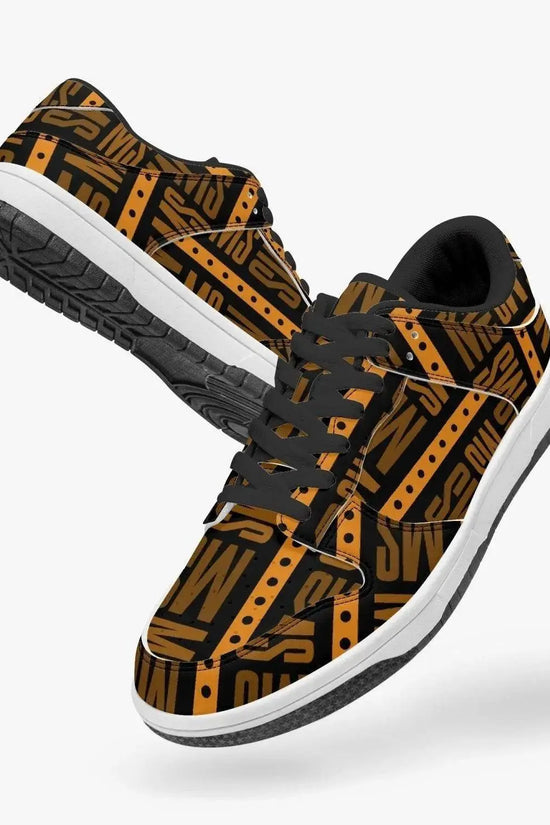 Orange Me Dunk Stylish Leather Sneakers - Women - IVORYNN