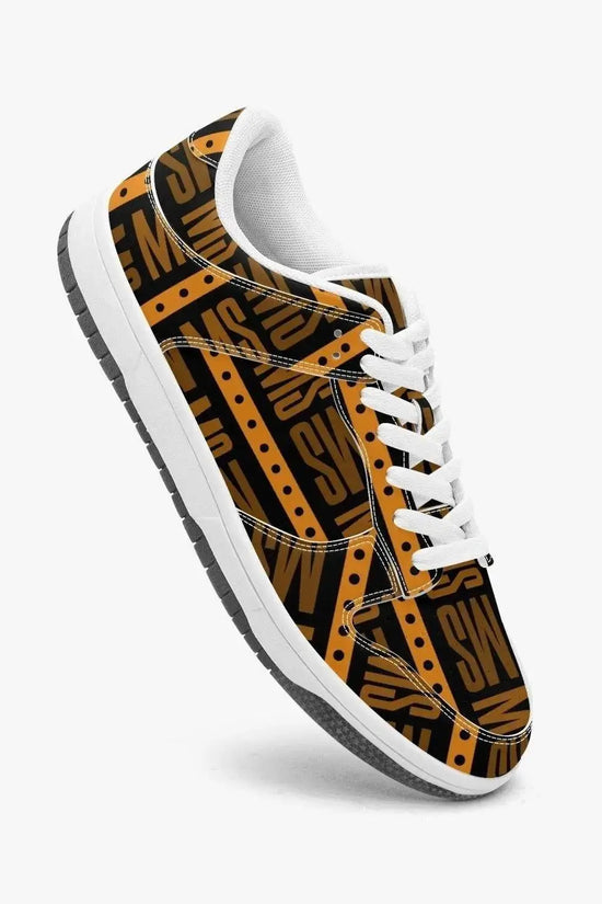 Orange Me Dunk Stylish Leather Sneakers - Women - IVORYNN