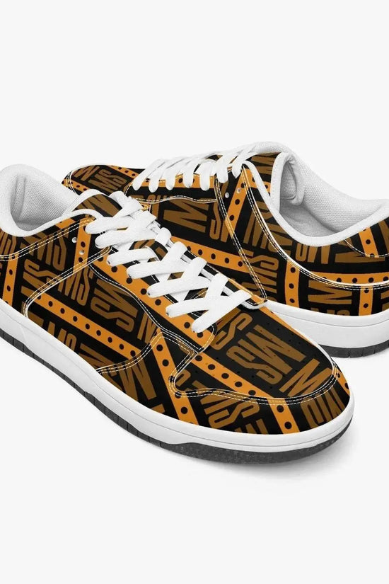 Orange Me Dunk Stylish Leather Sneakers - Women - IVORYNN