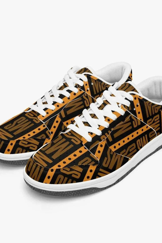 Orange Me Dunk Stylish Leather Sneakers - Women - IVORYNN