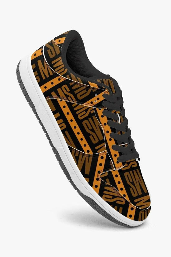 Orange Me Dunk Stylish Leather Sneakers - Women - IVORYNN