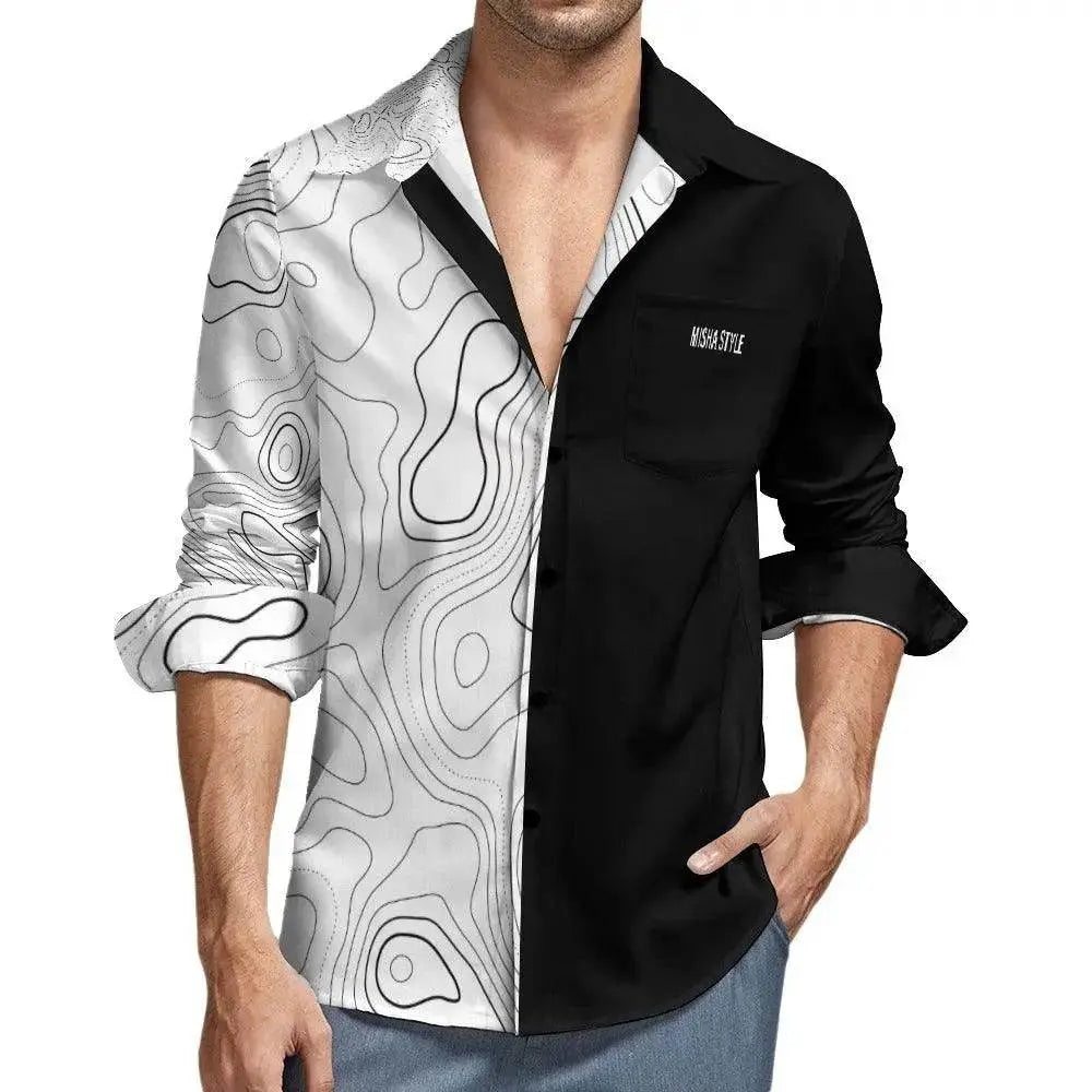 Peach Velvet Casual One Pocket Long Sleeve Shirt - IVORYNN
