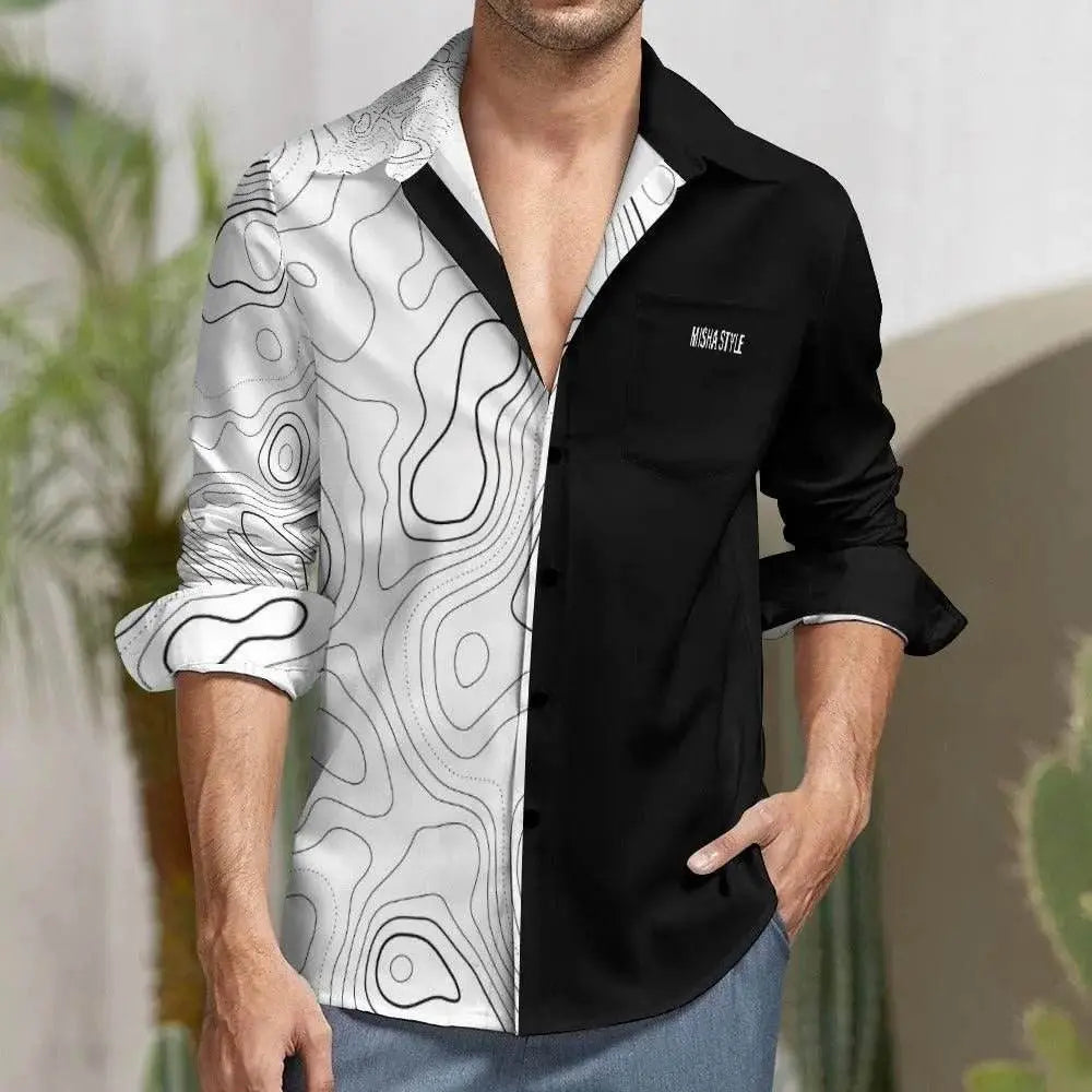 Peach Velvet Casual One Pocket Long Sleeve Shirt - IVORYNN