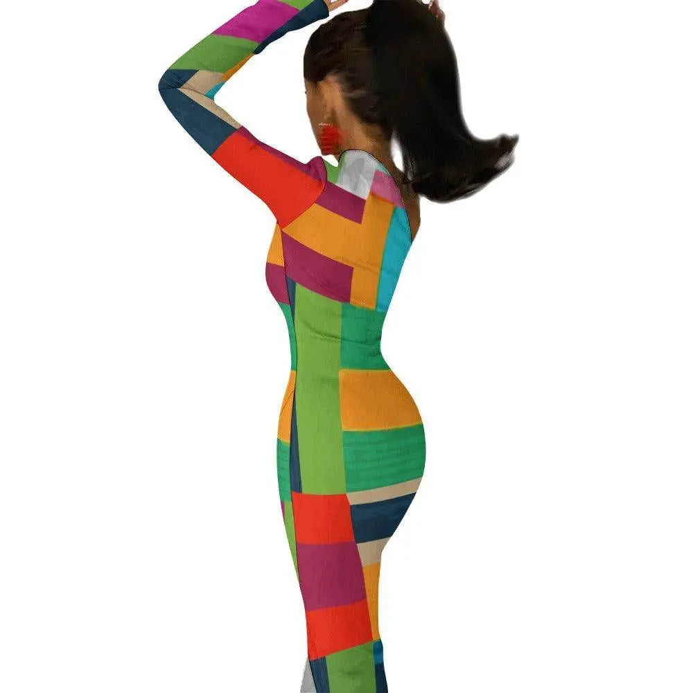 Plaid Half Sleeve Slit Dress - IVORYNN