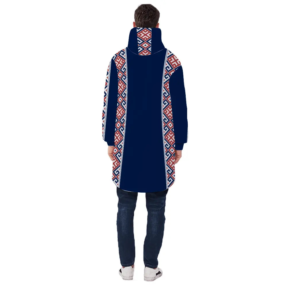 Print Embroidery Long Zip Hooded Jackets - IVORYNN