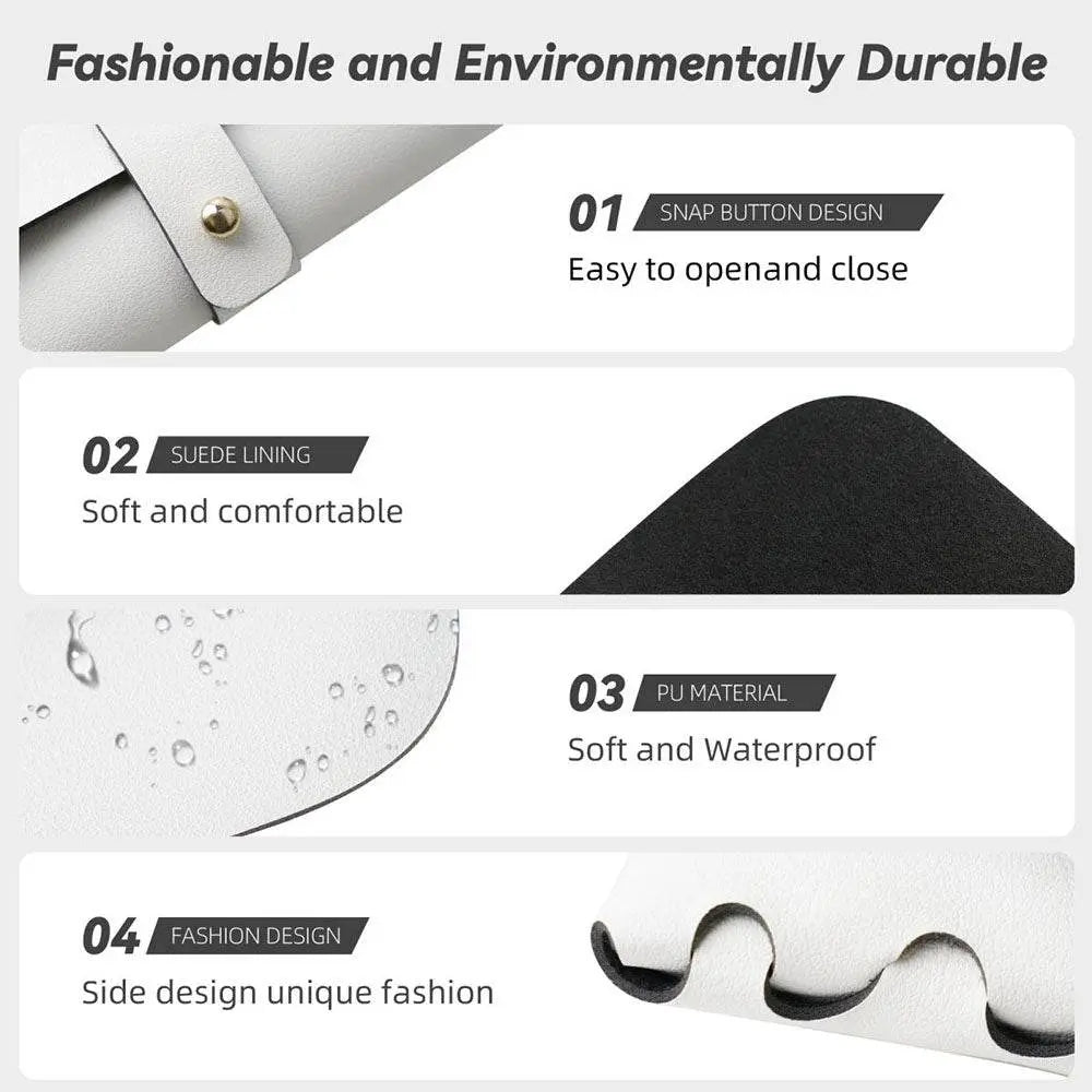 Rose Decoration Anti-Scratch Leather Portable Eyewear Case - IVORYNN