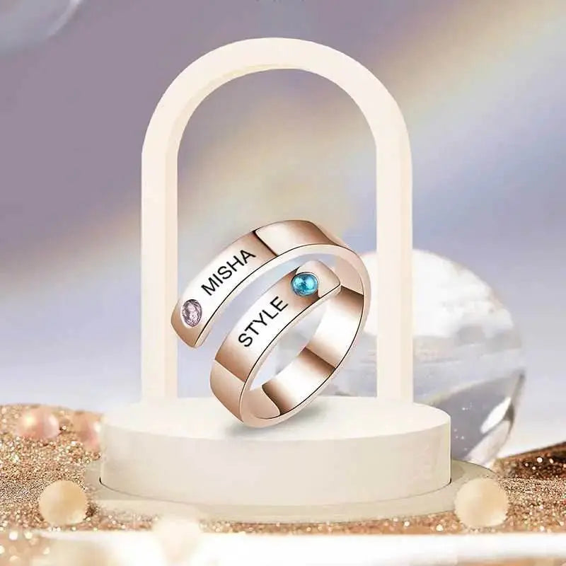 Rose Gold Rhinestone Ring Anniversary Gift - IVORYNN