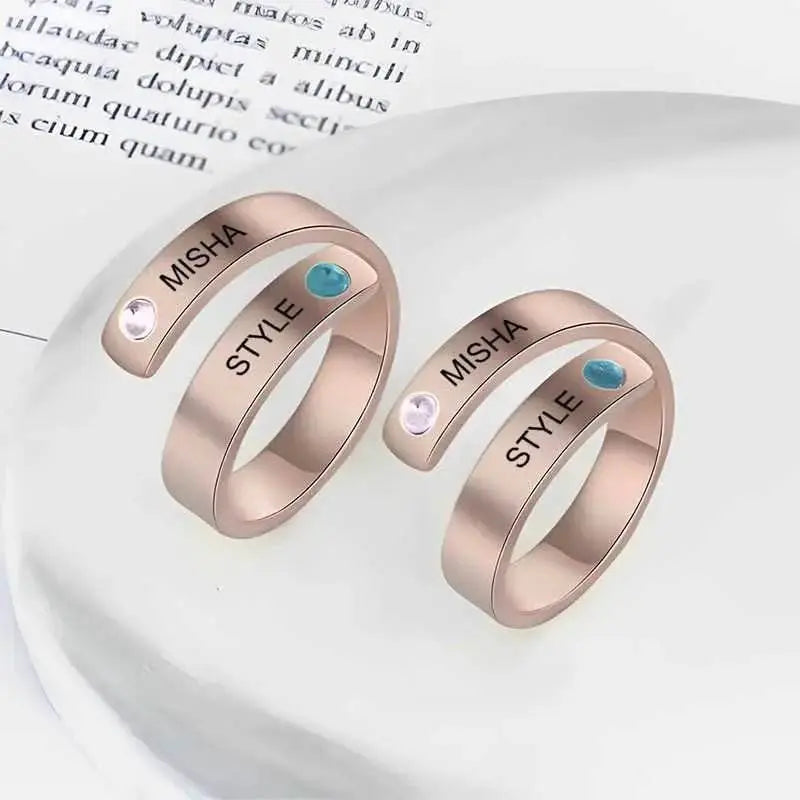 Rose Gold Rhinestone Ring Anniversary Gift - IVORYNN