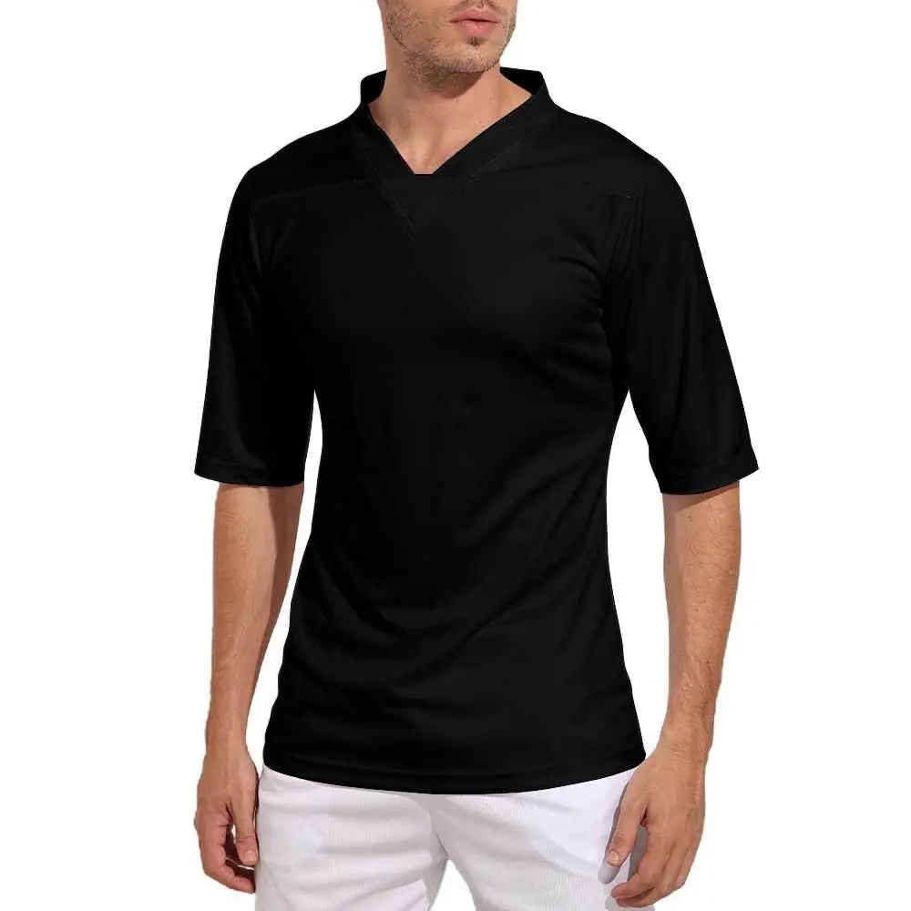 Soccer Rugby Sports Jersey - Black - IVORYNN