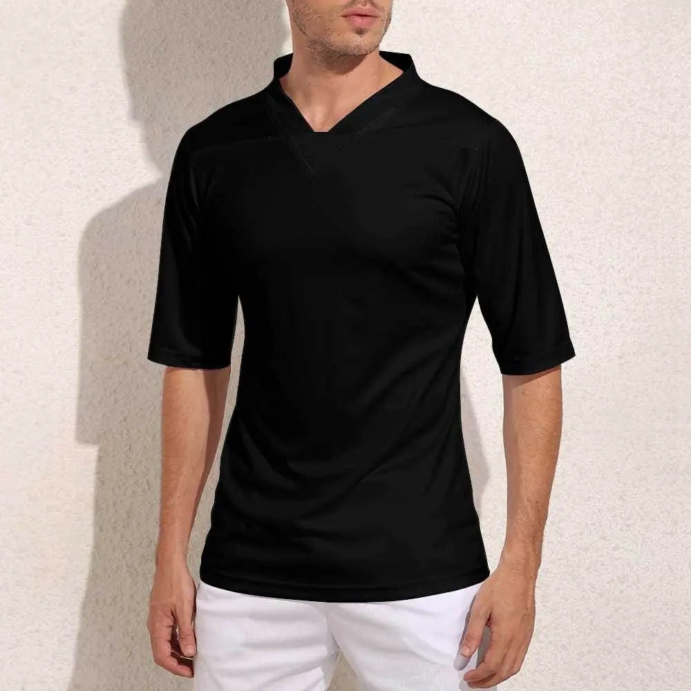 Soccer Rugby Sports Jersey - Black - IVORYNN