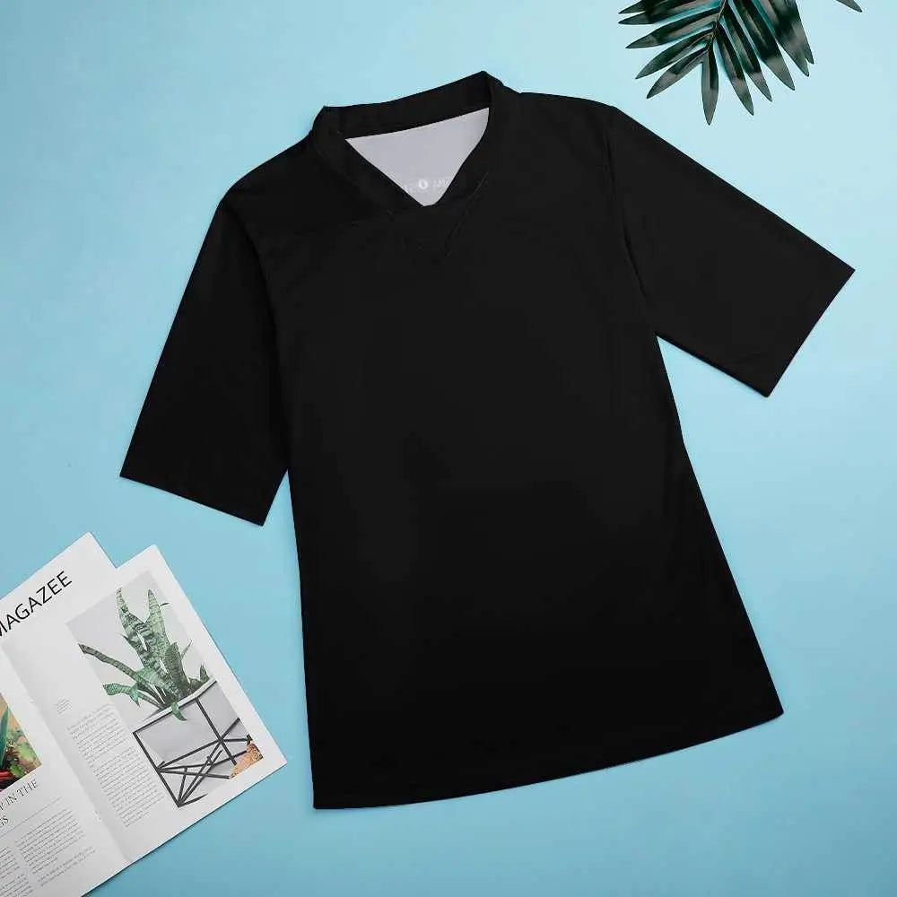 Soccer Rugby Sports Jersey - Black - IVORYNN