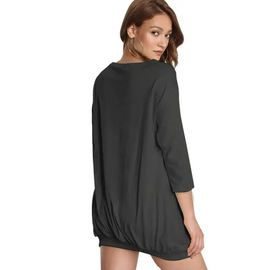 Sweatshirt With Irregular Pleated Hem - Deer