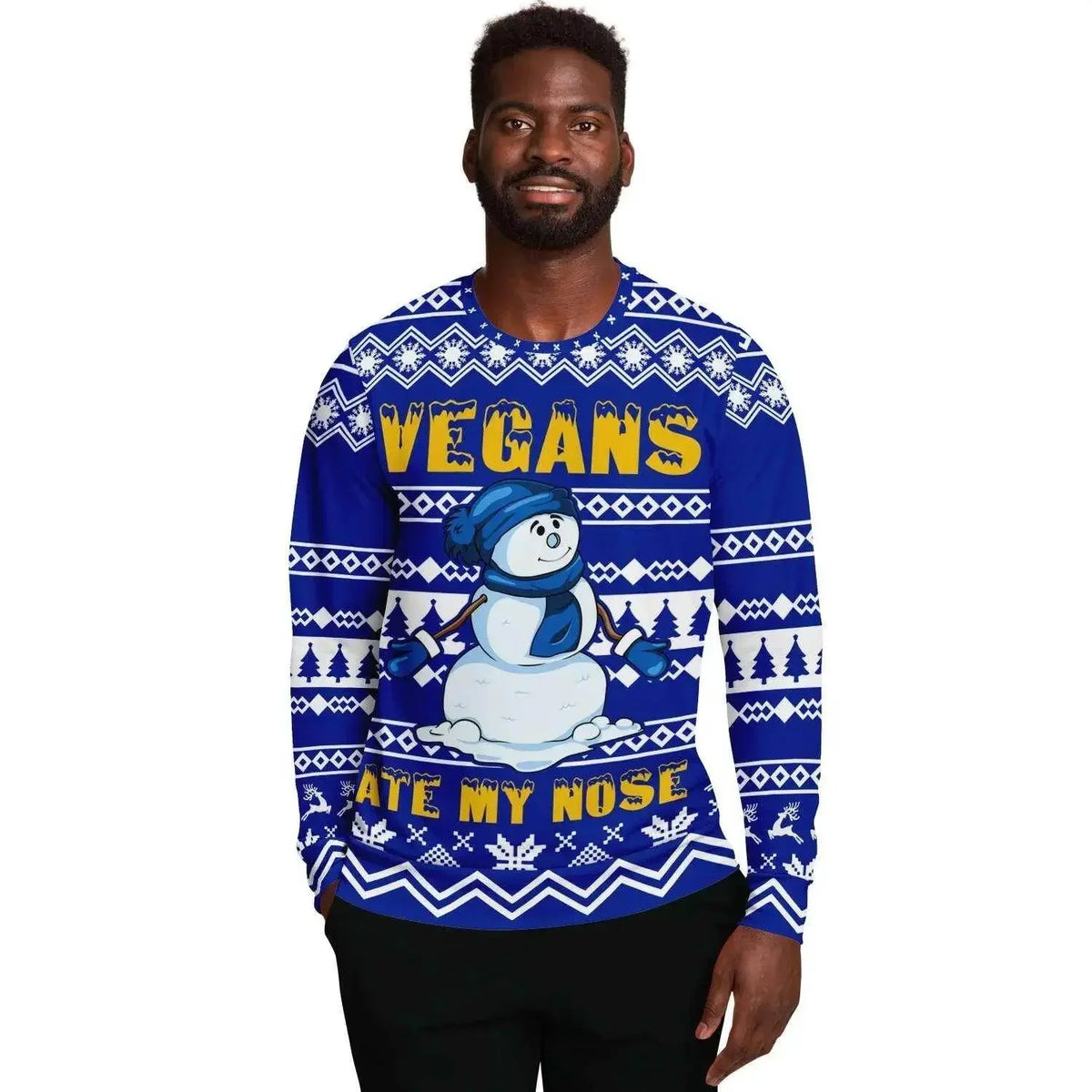 Vintage Fashionable Christmas Men Sweater - Navy - IVORYNN