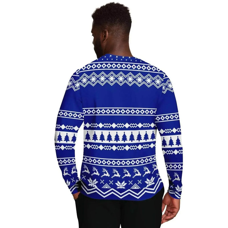 Vintage Fashionable Christmas Men Sweater - Navy - IVORYNN