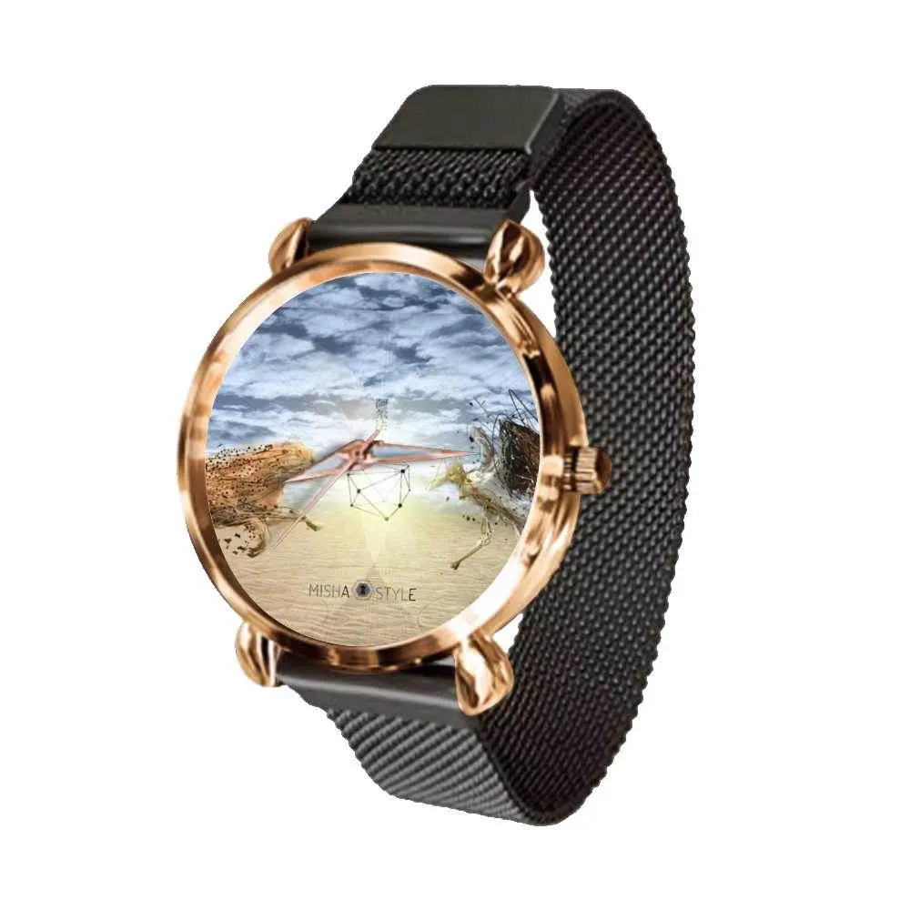 Women's Magnetic Buckle Quartz Wrist Watches - Black - IVORYNN