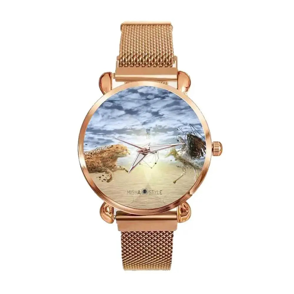 Women's Magnetic Buckle Quartz Wrist Watches - Gold - IVORYNN