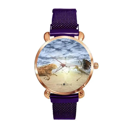 Women's Magnetic Buckle Quartz Wrist Watches - Purple