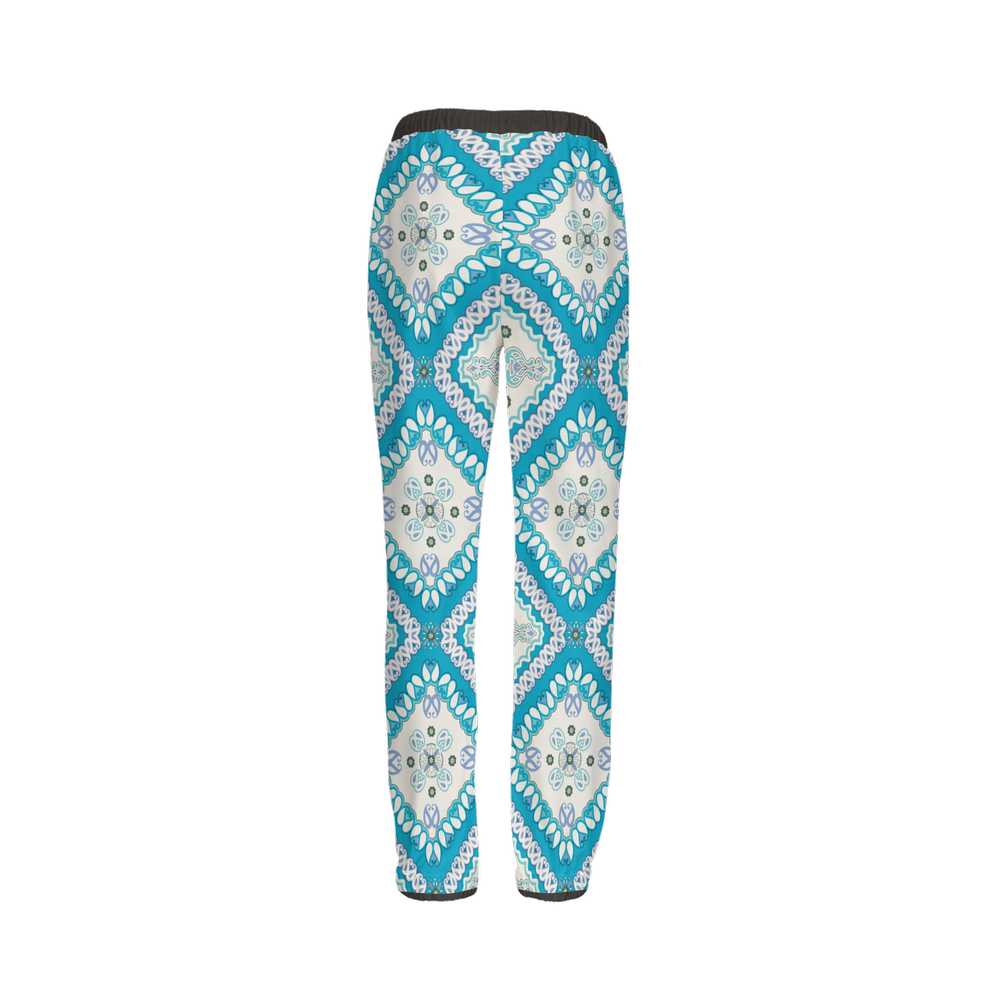 Decorative Casual Fit Jogging Pants - Turquoise - Mishastyle