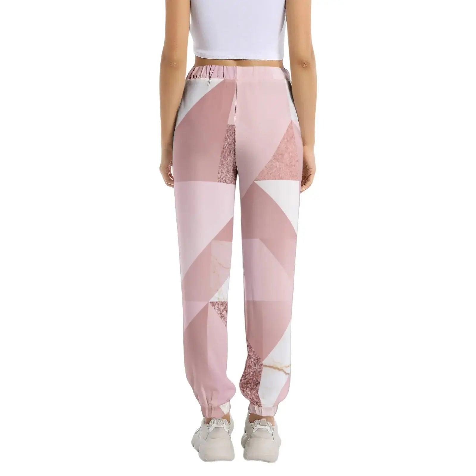 Elastic Waist Tapered Sweatpant - Marble - Mishastyle