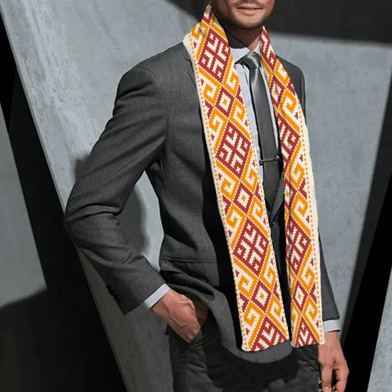 embroidery Warm Breathable Velvet Scarf - IVORYNN