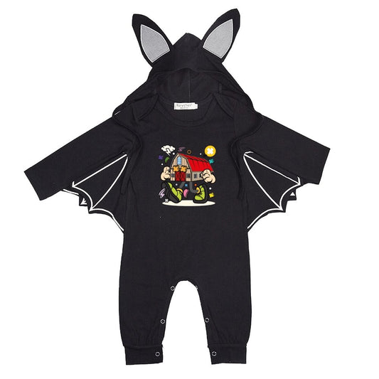 Frame House Baby's Long Sleeves Bat Hoodie Romper - Mishastyle