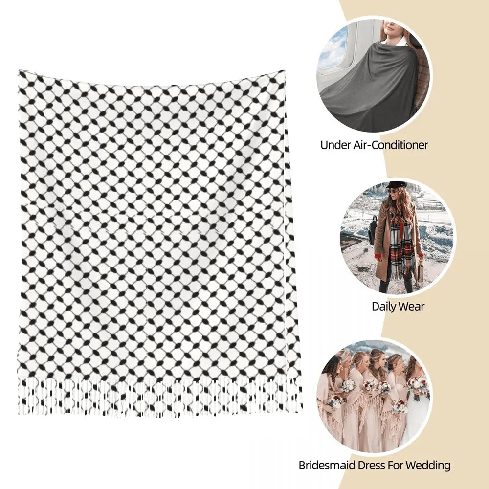 keffiyeh Tassel Scarf Neckerchief - IVORYNN